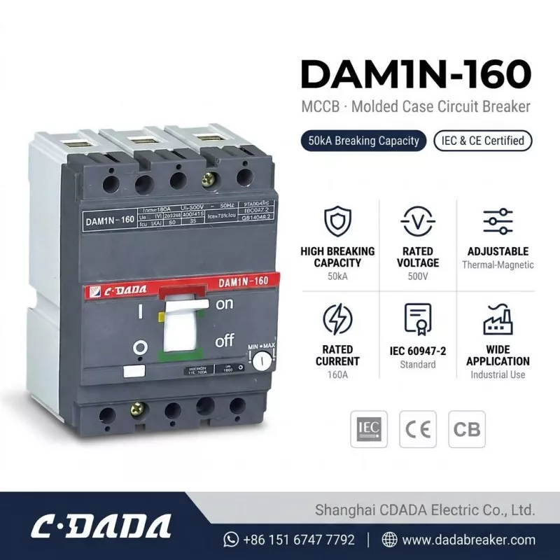 CDADA uvádí na trh vysokokapacitní jistič DAM1N-160 160A MCCB